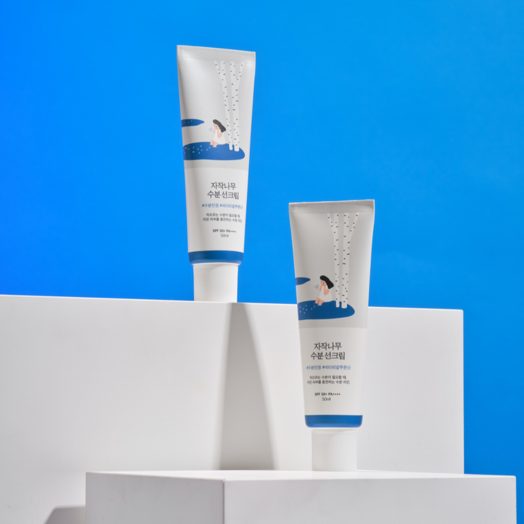 Round Lab : Birch Juice Moisturizing Sunscreen SPF50+ PA++++ 50 ml. (กันแดดเนื้อ essence)